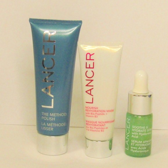 The lancer Method Polish, Nourish Rehydration Mask Soothe, Hydrate Serum (3pc)